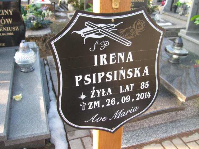 Irena Psipsińska 1929 Wieluń Nawiedzenia NMP - Grobonet - Wyszukiwarka osób pochowanych