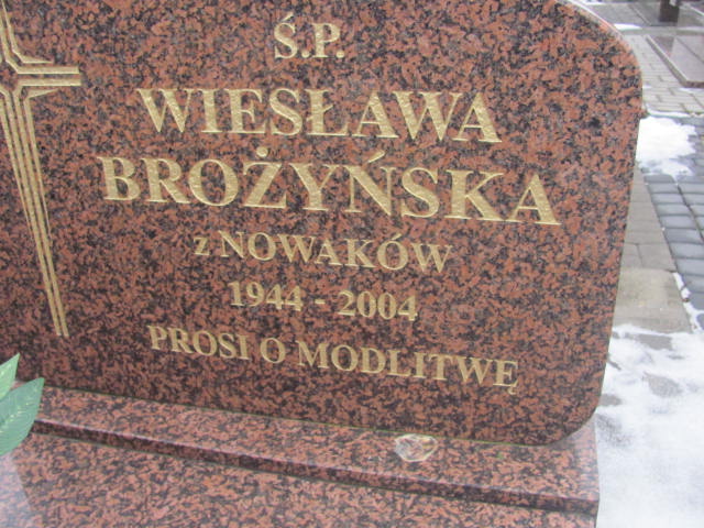 Wiesława Brożyńska 1944 Wieluń Nawiedzenia NMP - Grobonet - Wyszukiwarka osób pochowanych