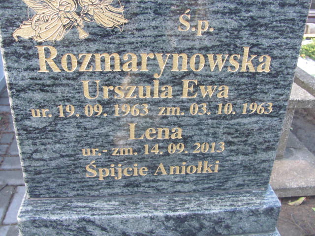 Urszula Ewa Rozmarynowska 1963 Wieluń Nawiedzenia NMP - Grobonet - Wyszukiwarka osób pochowanych