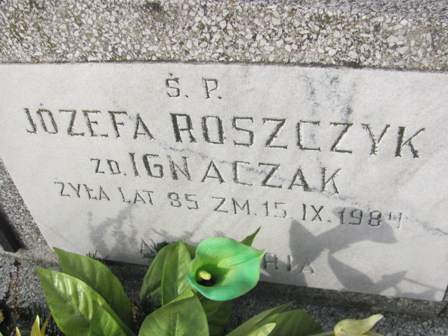 Józefa Roszczyk 1899 Wieluń Nawiedzenia NMP - Grobonet - Wyszukiwarka osób pochowanych