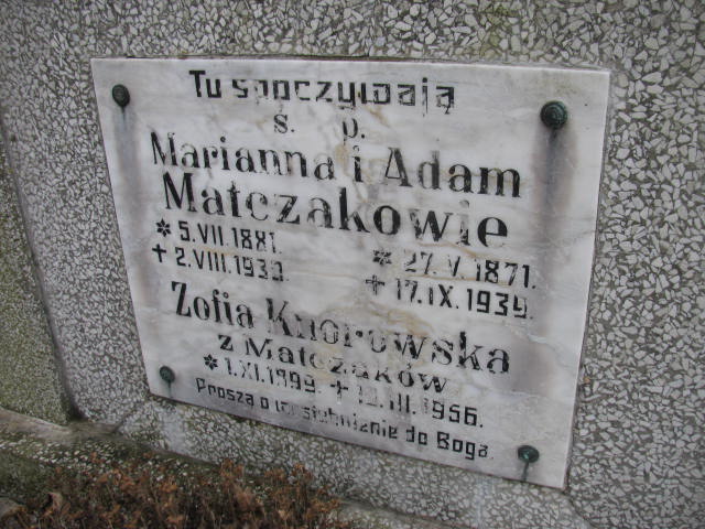 Adam Matczak 1871 Wieluń Nawiedzenia NMP - Grobonet - Wyszukiwarka osób pochowanych