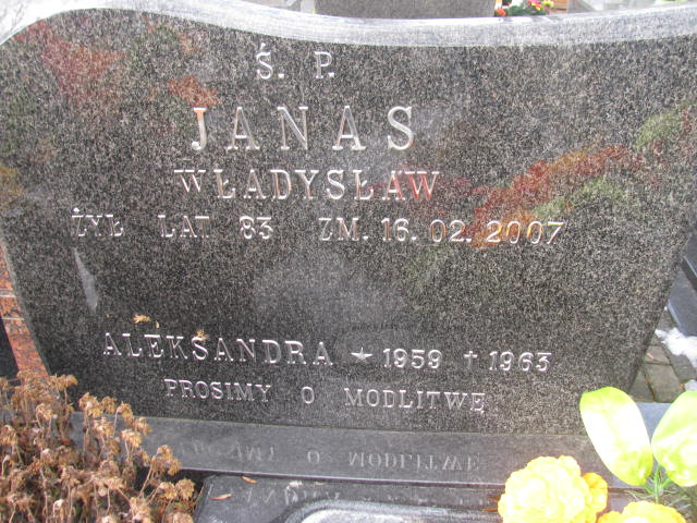 Aleksandra Janas 1959 Wieluń Nawiedzenia NMP - Grobonet - Wyszukiwarka osób pochowanych