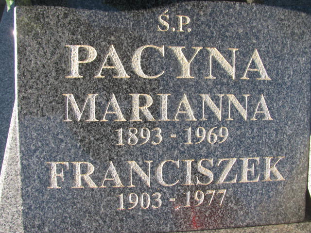 Franciszek Pacyna 1903 Wieluń Nawiedzenia NMP - Grobonet - Wyszukiwarka osób pochowanych