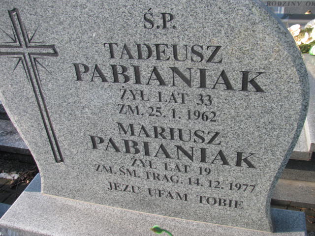 Tadeusz Pabianiak 1929 Wieluń Nawiedzenia NMP - Grobonet - Wyszukiwarka osób pochowanych