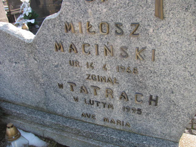 Miłosz Romuald Maciński 1968 Wieluń Nawiedzenia NMP - Grobonet - Wyszukiwarka osób pochowanych
